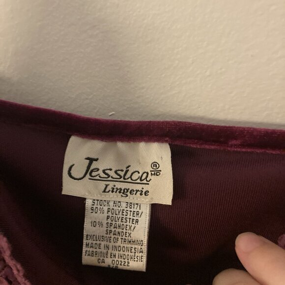 Vintage 90s Babydoll Dress Lingerie Velvet Size Small Coquette Whimsigoth - Picture 4 of 5